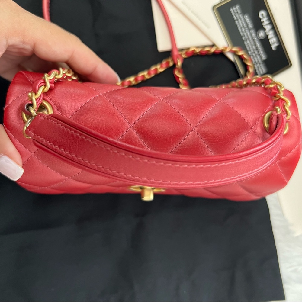 Chanel Quilted Mini Shoulder Bag Red - Picture 6 of 16